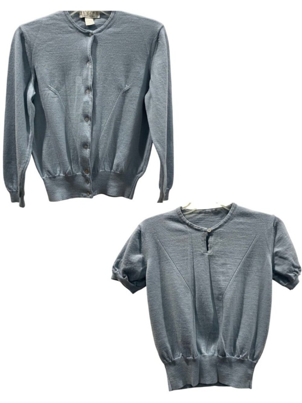 Petite Sophisticate Merino Wool Cardigan Sweater Top Twin Set PS Quiet Luxury